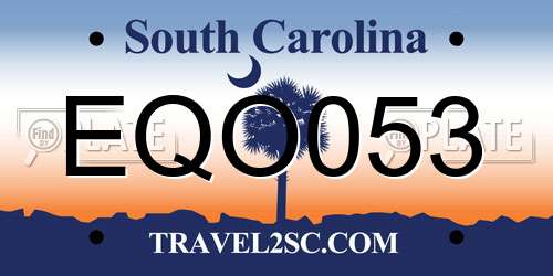 EQO053 South Carolina License Plate