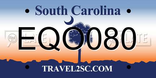 EQO080 South Carolina License Plate