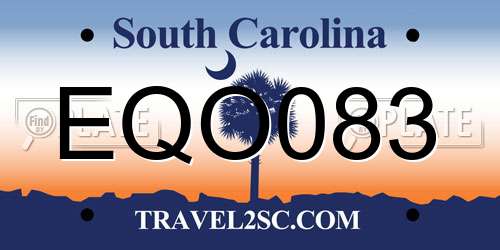 EQO083 South Carolina License Plate