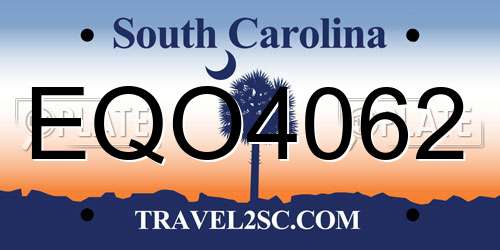 EQO4062 South Carolina License Plate
