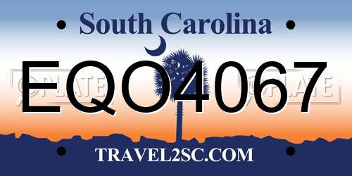 EQO4067 South Carolina License Plate