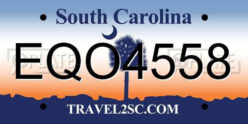 EQO4558 South Carolina License Plate