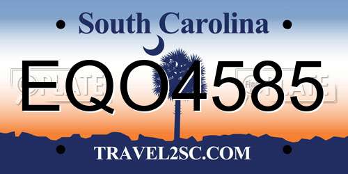 EQO4585 South Carolina License Plate