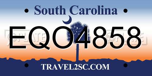 EQO4858 South Carolina License Plate