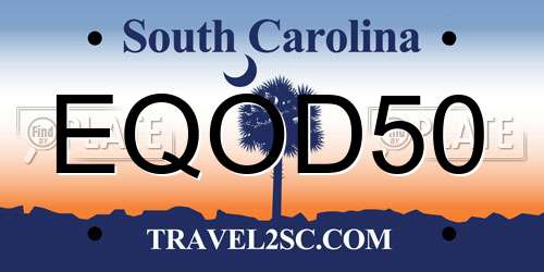 EQOD50 South Carolina License Plate