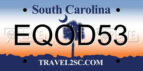 EQOD53 South Carolina License Plate