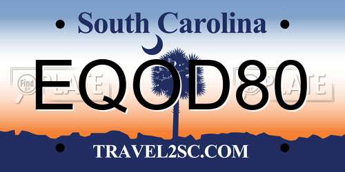 EQOD80 South Carolina License Plate