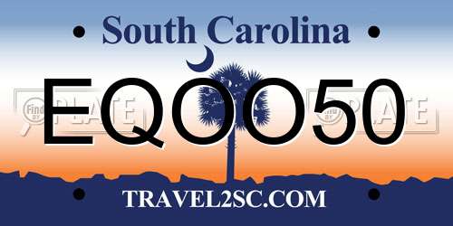 EQOO50 South Carolina License Plate