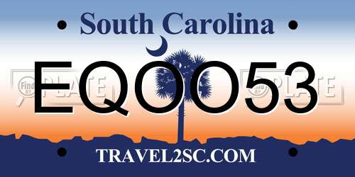 EQOO53 South Carolina License Plate