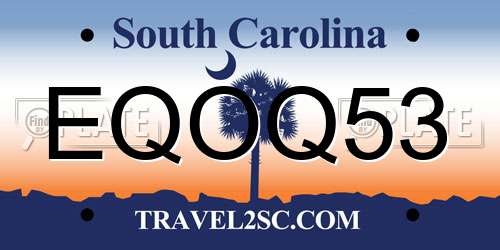 EQOQ53 South Carolina License Plate