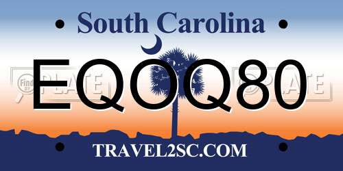 EQOQ80 South Carolina License Plate