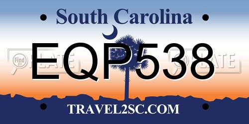 EQP538 South Carolina License Plate