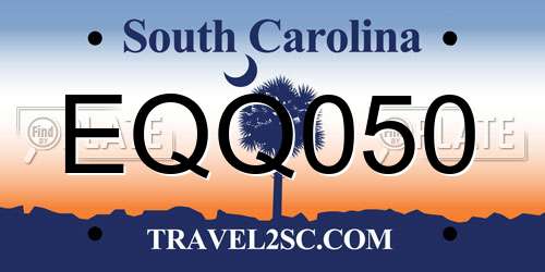 EQQ050 South Carolina License Plate