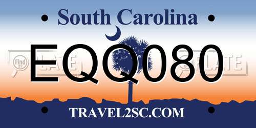EQQ080 South Carolina License Plate