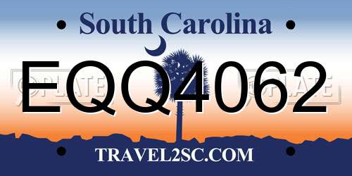 EQQ4062 South Carolina License Plate