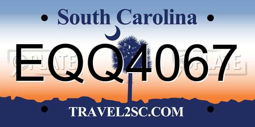 EQQ4067 South Carolina License Plate