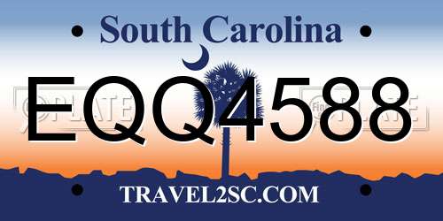 EQQ4588 South Carolina License Plate