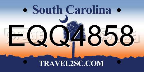 EQQ4858 South Carolina License Plate