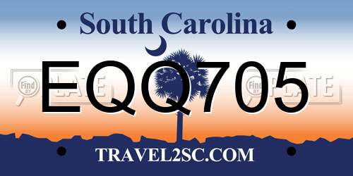 EQQ705 South Carolina License Plate