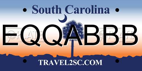 EQQABBB South Carolina License Plate
