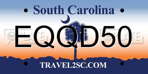 EQQD50 South Carolina License Plate