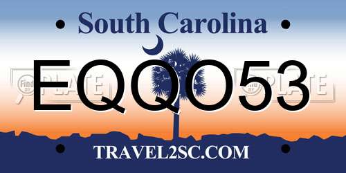 EQQO53 South Carolina License Plate
