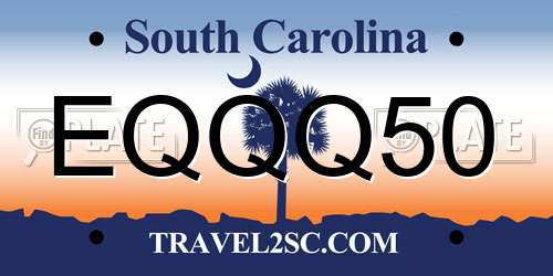 EQQQ50 South Carolina License Plate