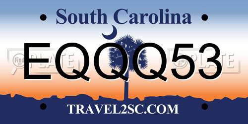 EQQQ53 South Carolina License Plate