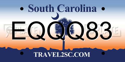 EQQQ83 South Carolina License Plate