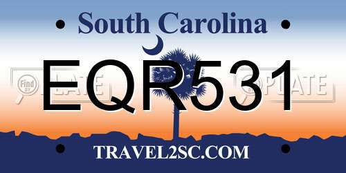 EQR531 South Carolina License Plate