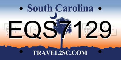 EQS7129 South Carolina License Plate