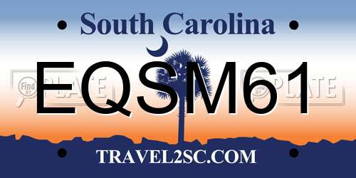 EQSM61 South Carolina License Plate