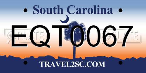 EQT0067 South Carolina License Plate