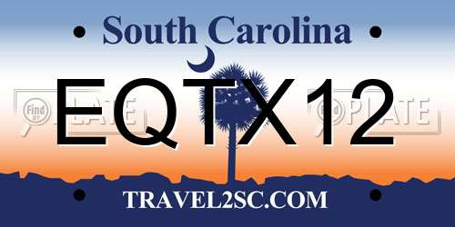 EQTX12 South Carolina License Plate