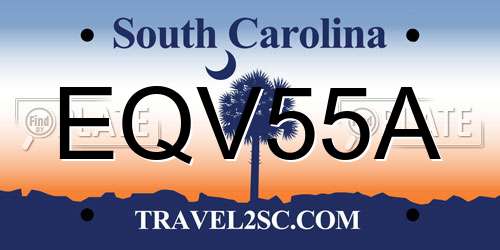 EQV55A South Carolina License Plate