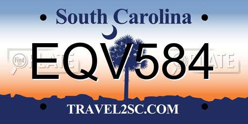 EQV584 South Carolina License Plate