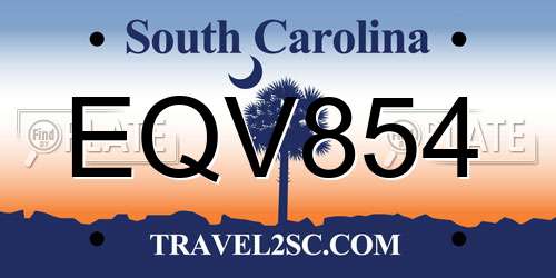 EQV854 South Carolina License Plate