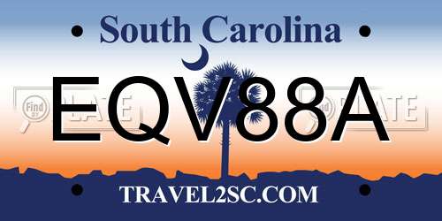 EQV88A South Carolina License Plate