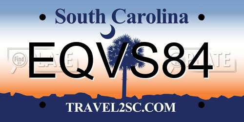 EQVS84 South Carolina License Plate