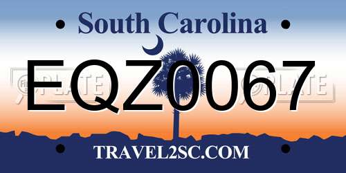 EQZ0067 South Carolina License Plate
