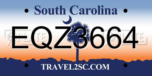 EQZ3664 South Carolina License Plate