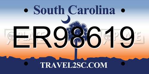 ER98619 South Carolina License Plate