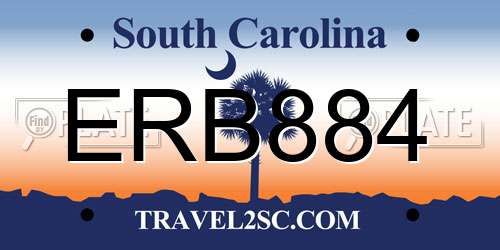 ERB884 South Carolina License Plate