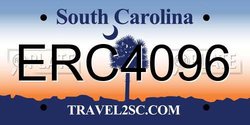 ERC4096 South Carolina License Plate