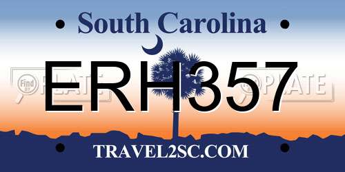 ERH357 South Carolina License Plate