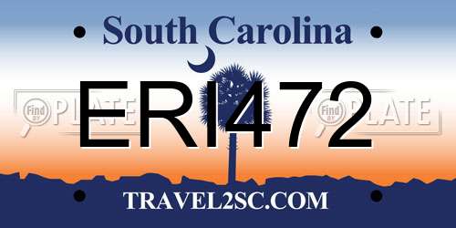 ERI472 South Carolina License Plate