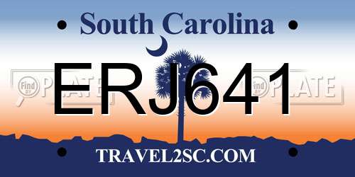 ERJ641 South Carolina License Plate