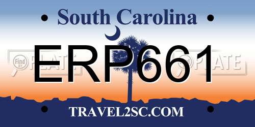ERP661 South Carolina License Plate