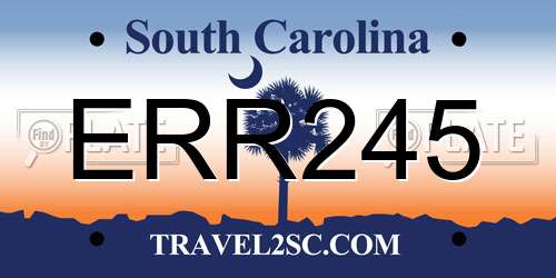 ERR245 South Carolina License Plate