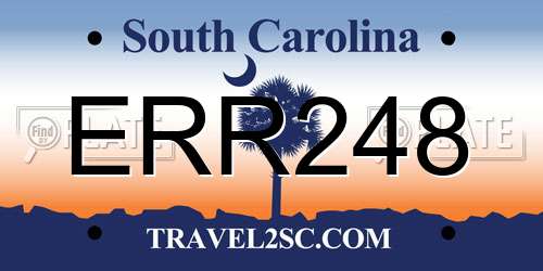 ERR248 South Carolina License Plate
